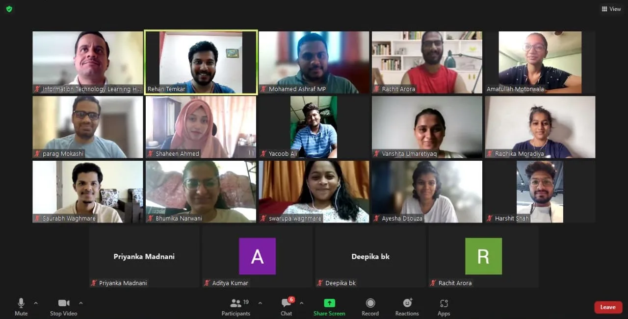 students attending zoom call