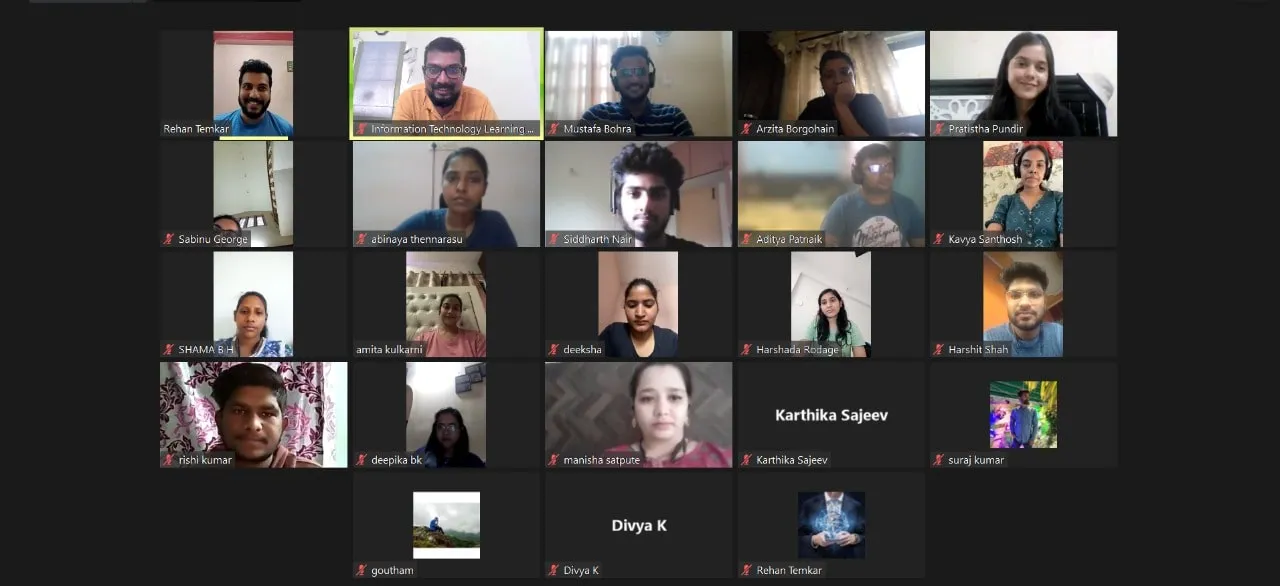 students attending zoom call