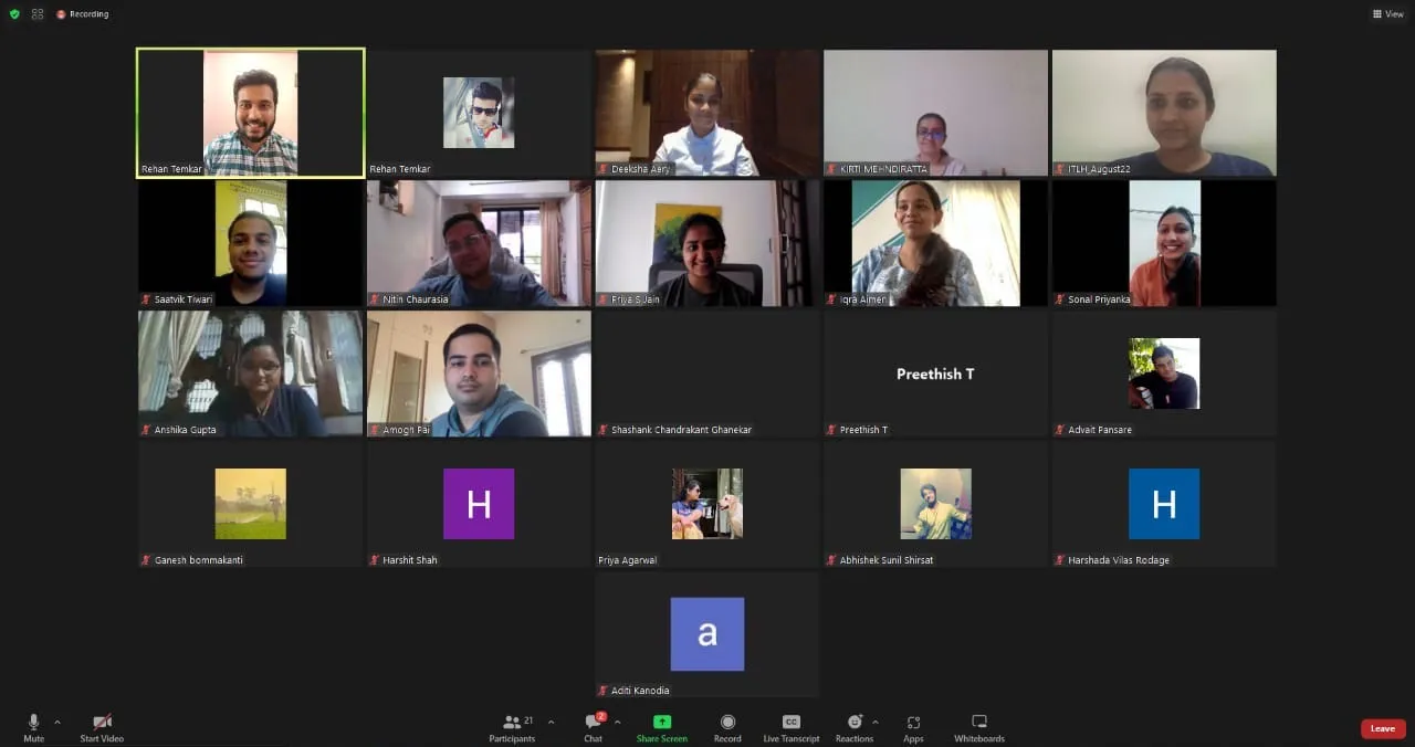 students attending zoom call